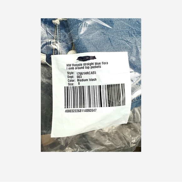 Camila Coelho Women’s Blue Embroidered Straight Ankle Jeans Sz 8 - Picture 8 of 14